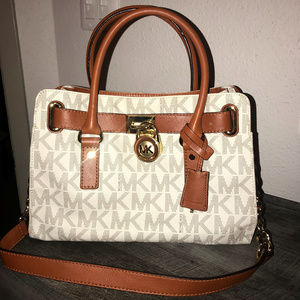 Michael Kors Hamilton Bag - Tan Monogram Print